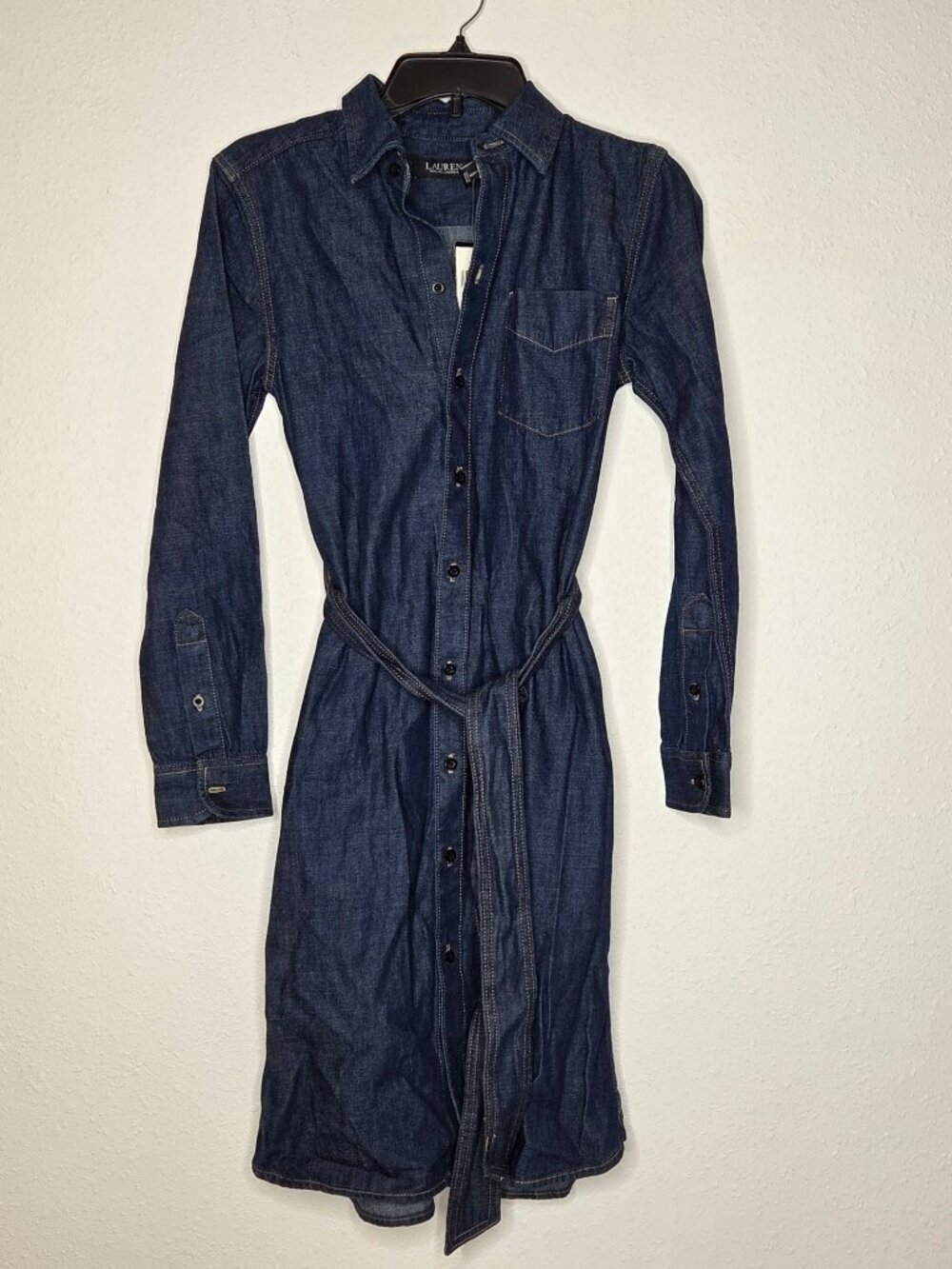 Lauren Ralph Lauren Belted Denim Shirtdress - Small